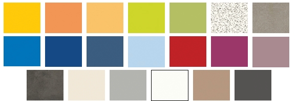 Urinal partition colour chart