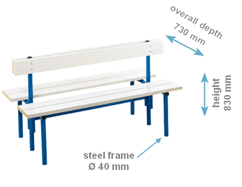 Forum double sided floor bench with back plate Forum double sided floor bench with back plate