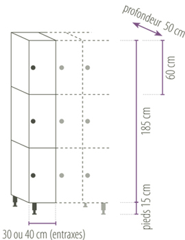 schema multi-casiers 3 cases par colonne France Equipement schema multi-casiers 3 cases par colonne